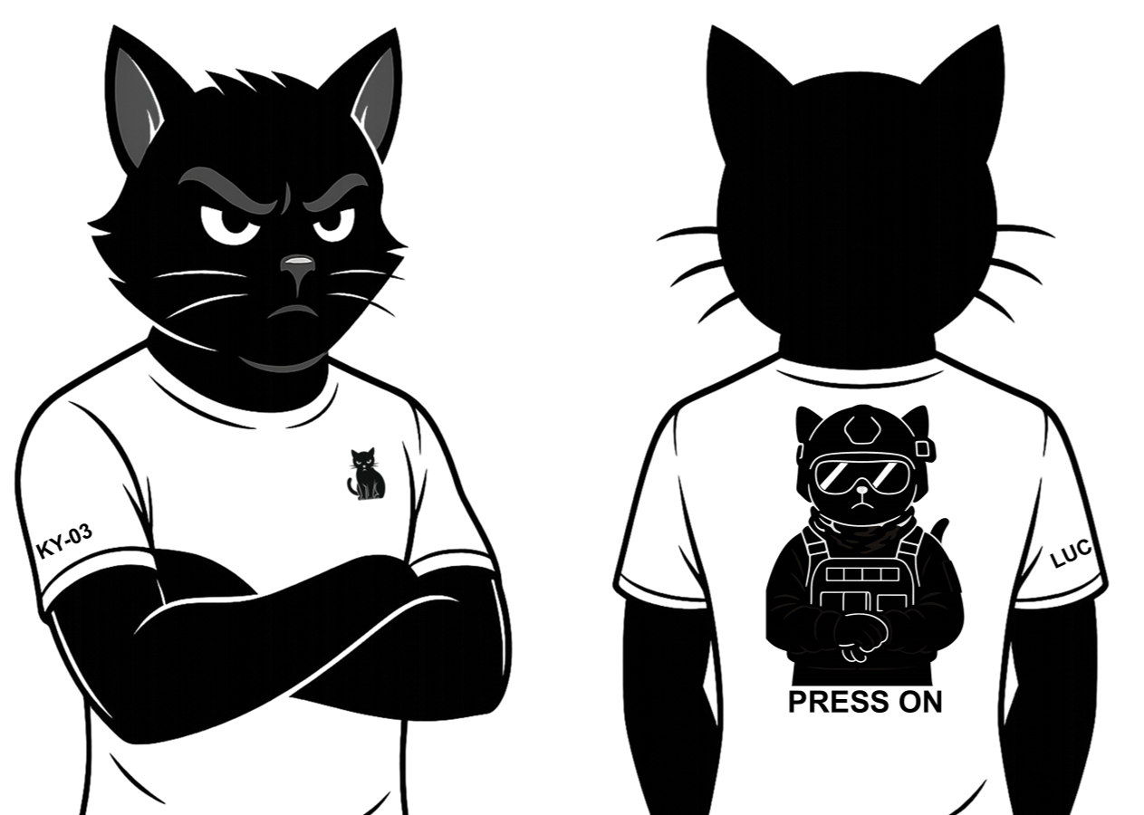 LUCKY-03 PRESS ON | Limited Edition T-Shirt | Blaq Cat Apparel