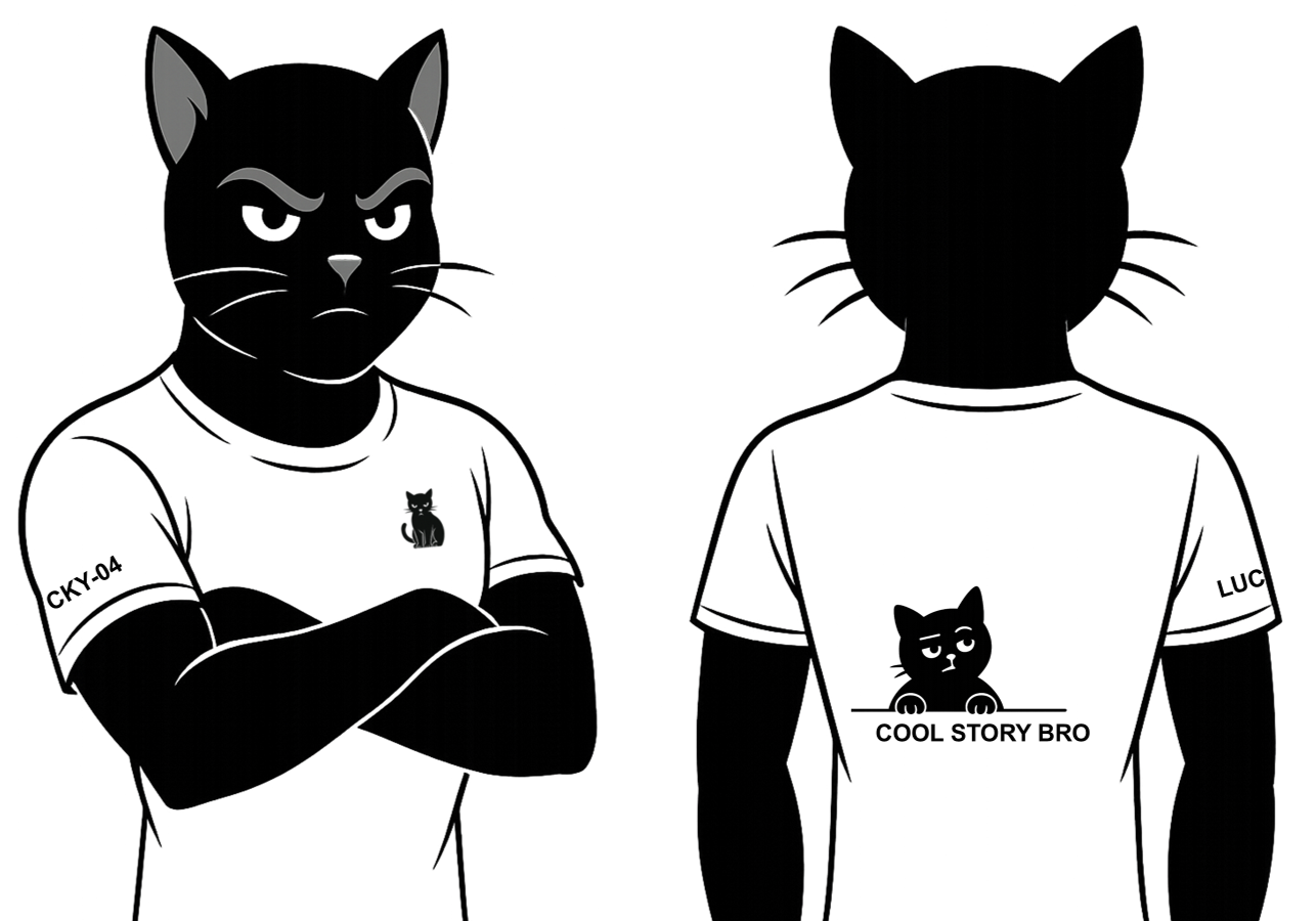 LUCKY-04 COOL STORY BRO | Limited Edition T-Shirt | Blaq Cat Apparel