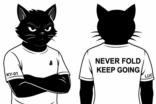 LUCKY-01 NEVER FOLD | Limited Edition T-Shirt | Blaq Cat Apparel